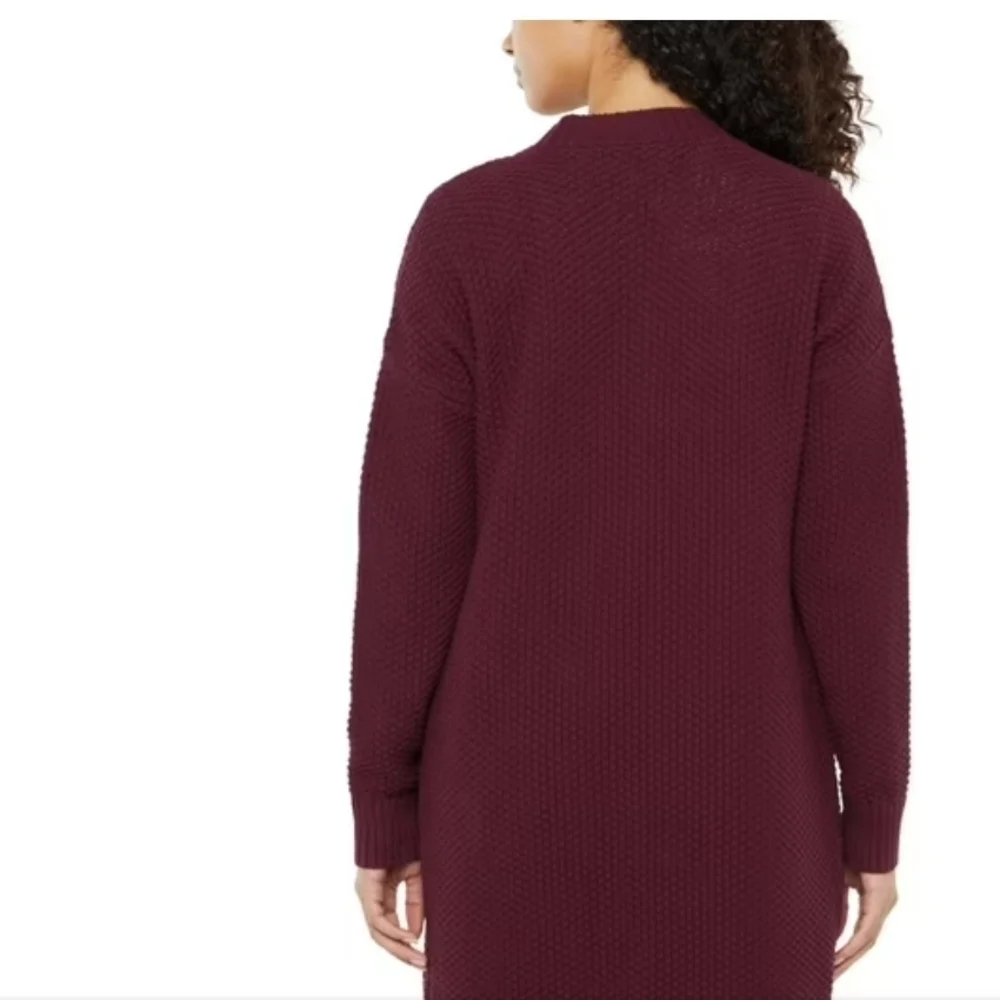 GAP Women's Deep Red Open-Front Cardigan - Picture 3 of 5